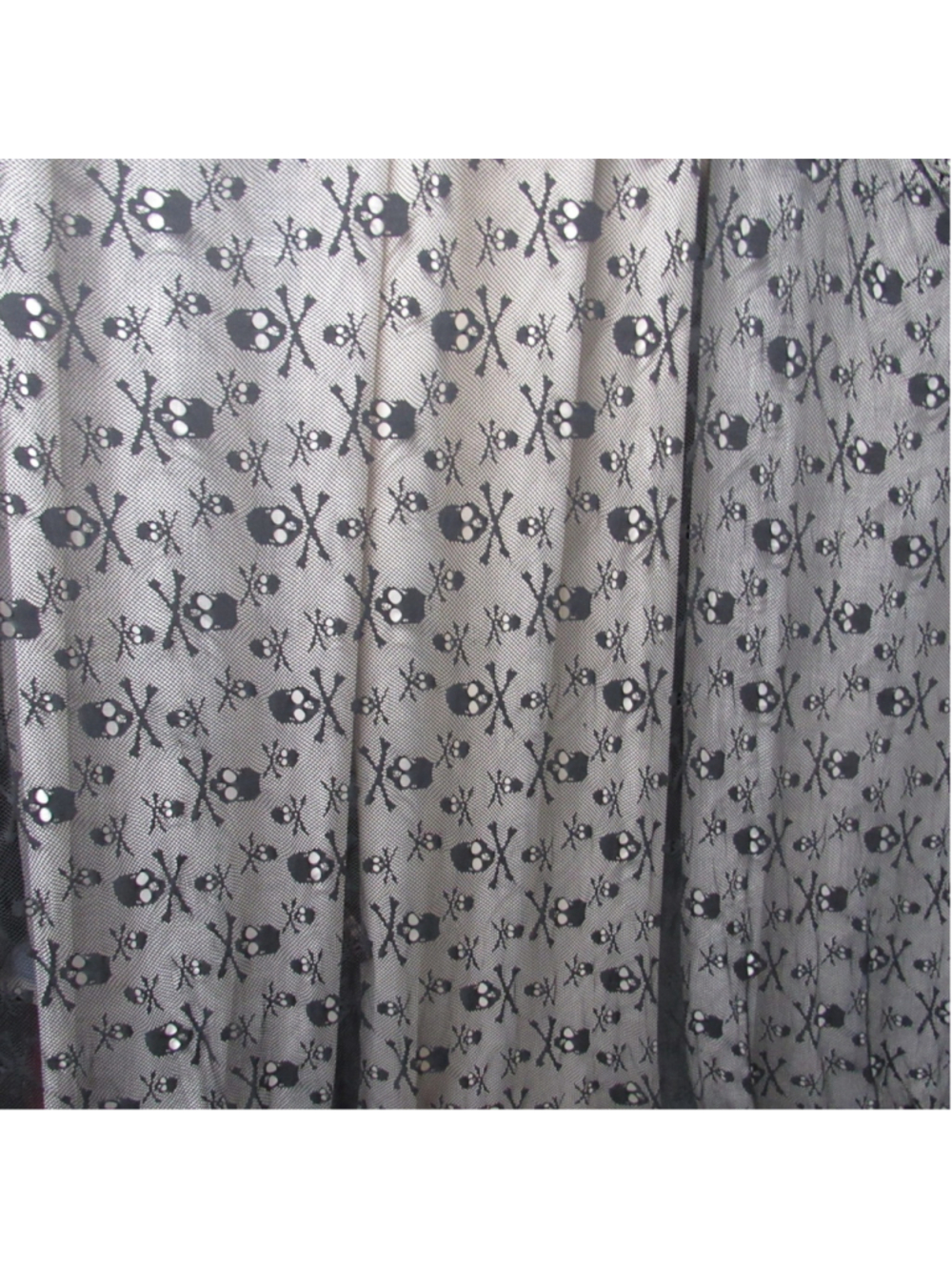 Goth Skull Mesh Netting Fabric 72x72 Halloween Punk Grunge Alternative Home